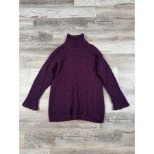 Vintage 80s Mohair Wool Turtleneck Sweater Plum Purple Fuzzy Whimsigoth Fall L picture