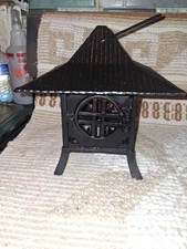 Vintage Cast Iron Japanese  Pagoda Style Lamtern picture