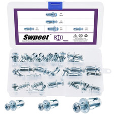 30Pcs M4 M5 M6 Jack Nuts Petal Nuts Expansion Nut Thins Fixings Dowels with Scre picture
