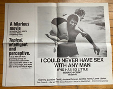 Vintage 1973 I COULD NEVER HAVE SEX WITH ANY MAN Half Sheet Folded Movie Poster picture