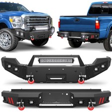 Textured Black Bumper Combo w/ Winch Plate LED Lights 2011-2016 F250 F350 F450 picture