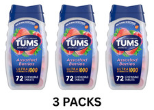 Tums Ultra Strength 1000 Assorted Berries Antacid Tablets, 72 Ct Each Pack of 3 picture