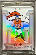 Bo Nix  RARE HOLO FOIL REFRACTOR INVESTMENT CARD  PANNI BRONCOS MINT picture