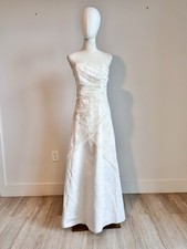 jump apparel co vintage strapless embroidered tulle overlay formal maxi dress m picture