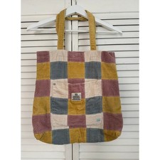 Urban Outfitters BDG Patchwork Corduroy Tote Bag Multicolor Patch Checkerboard picture