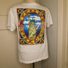 vtg 90s L Weed Parody Legalize Marijuana cartoon Rap Graphic T-shirt Stoned Bong picture