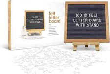 Flybold Felt Letter Board Announcement Adjustable Tripod Stand Grey 10x10 Inch picture