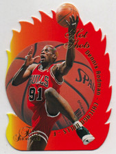 Fleer Flair Showcase 1996-97 Hot Shots Insert Dennis Rodman #7 Bulls picture