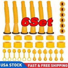 6X Replacement Gas Can Spout Kit Nozzle Vent For Plastic Gas Cans Old Style Cap picture