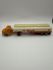1981 Majorette Scania LS140 1/100 N.364 SHELL Tanker Truck & Trailer Vintage picture
