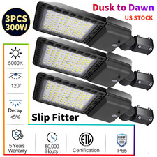 3PCS LED Parking Lot Light 300W,LED Shoebox Pole Light Adjustable Slip Fit Mount picture