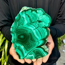 1.72LB Natural malachite slice quartz crystal luster mineral specimen picture