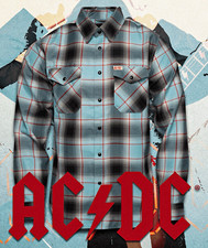 Dixxon Flannel Company AC/DC Plaid Flannel Button-Up Shirt Pockets Men 2XL picture