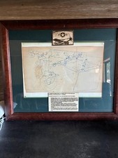 RARE WWII P-51 Mustang Fighter Framed Landing Gear Schematic Drawing Blueprint picture