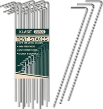 20 Pack Of Heavy Duty Metal Galvanized Steel Tent Stakes for Camping/Inflatables picture