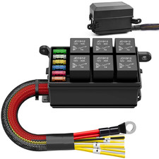 12V Automotive Relay Box, 6 Way Relay Fuse Box 12 AWG Pre-Wired Fuse Circuit Box picture