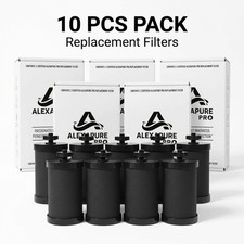 10 Pack Alexapure PRO 2387 Replacement Water Filter 10 Filter Pack Black picture