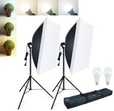 LINCO 3 Color 2 Softbox Lighting Kit 27x20in Photo Studio Continuous Lighting picture