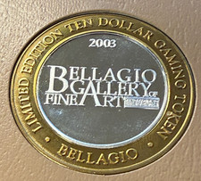 2003 BELLAGIO LAS VEGAS $10 CASINO STRIKE .999 SILVER GALLARY OF FINE ARTS picture