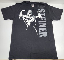 Scott Steiner Big Poppa Pump Wrestling T-Shirt Black L Autographed Wrestling Tee picture