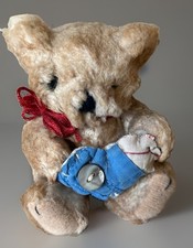 Vintage Folk Art Miniature Artist Teddy Bear 90's Doll OOAK Jointed 5