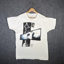 Vintage U2 Shirt Large White 80s Band Tee Live Tour Rock Music 1987 Joshua Tree picture
