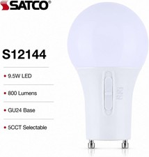 Satco S12144 - 9.5 Watt LED A19 Light Bulbs - GU24 Base -CCT Select (6 or 24 PK) picture