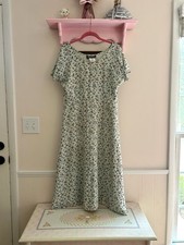 vintage 90s blue floral maxi/midi dress all that jazz size large picture