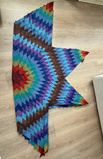 Vintage Patchwork Quilt Throw, 84”inch from point to point. picture