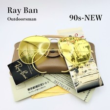Vintage Ray-Ban Outdoorsman Gold Aviator Yellow Amber Lens NOS w/Case Papers 60- picture