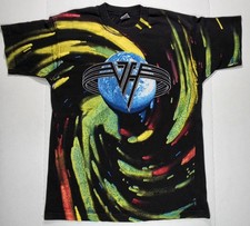 Vintage 1993 Van Halen Live World Tour All Over Print  Music Promo T-Shirt Sz L picture