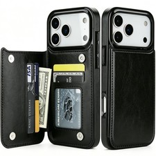 Wallet Case for iPhone 18 17e 17 16 15 14 13 12 11 Pro Max Leather Card Holder picture