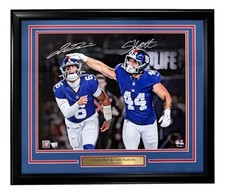 Jaxson Dart Cam Skattebo Signed Framed 16x20 New York Giants Photo Fanatics picture