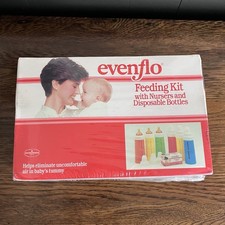 1986 Vintage Evenflo Complete Disposable Nurser Baby Bottle Set Solid Colors picture