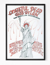 Grateful Deaad Bob Dylan Washington NY Vintage Concert Poster Unframed 24x36 picture