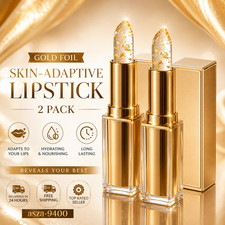 Color Changing Lipstick, 2Colors Gold Flakes Moisturizing Glossy Long Lasting pH picture