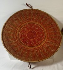 Vintage Ethiopian Harari Handwoven Grass Basket 27x14.5