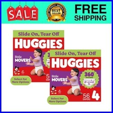 Huggies Little Movers 360 Diapers Size 4 56 Ct 2-Pack Ships from USA picture