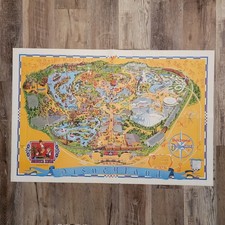Vintage 1974 Walt Disney Disneyland Large Wall Map 30