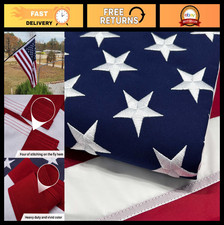 3x5 ft Heavy Duty Cotton American Flag - Embroidered Soft Cloth, 250th Anniversa picture