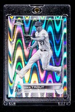 Mike Trout BLACK & WHITE WAVE REFRACTOR CARD Angels MVP picture