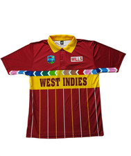 West Indies 1996 ODI World Cup Retro Cricket Polo Shirt – Vintage Replica remake picture