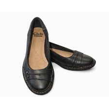 Clarks Collection Pegg Abbie Comfort Shoes Black Brown Size 7.5 M Leather picture