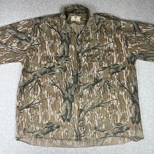 VINTAGE Mossy Oak USA Made Short Sleeve Button Shirt 3XL Mens Camo Hunting picture