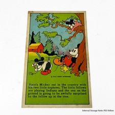 Vintage 1930s Bell Bread Disney Mickey Mouse Playing Indians Advertising Card picture