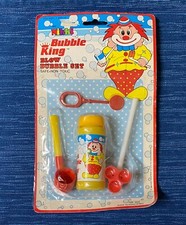 NOS 1985 Vintage Nikki Bubble King Blow Pipe Set USA Clown Carded 21B picture