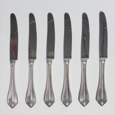 VTG Lot of 6 Oneida King James Dinner Knives Silver Plated Handle (B4) picture