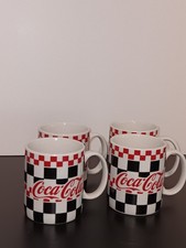 8 Vintage Coca-Cola Coke Checkered Coffee Mug Cup By Gibson 2000 Retro picture