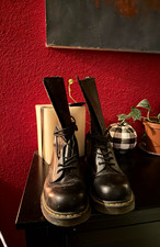 Dr. Martens Women’s Black Leather Mid-Calf Lace-Up Combat Boots US 9.5 picture