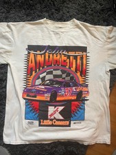 Vintage 90s John Andretti #37 Kmart NASCAR T-Shirt XL White Tultex picture